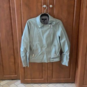 Faux Leather Bomber Jacket